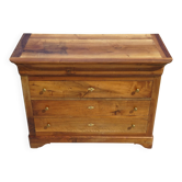 Antique Louis Philippe chest of drawers made entirely of walnut.