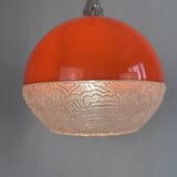 "Saturn" pendant light – orange and textured (1970s)
