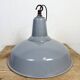 Industrial British Grey Enamel Factory Pendant Lamp, 1960s