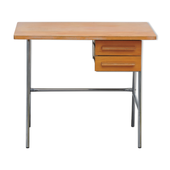 Vintage desk in wood and chrome tube
