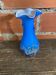 Vintage Murano Glass Vase Blue Flower Decor Blown Italy
