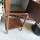 Ancien chevet table de nuit plate de marbre