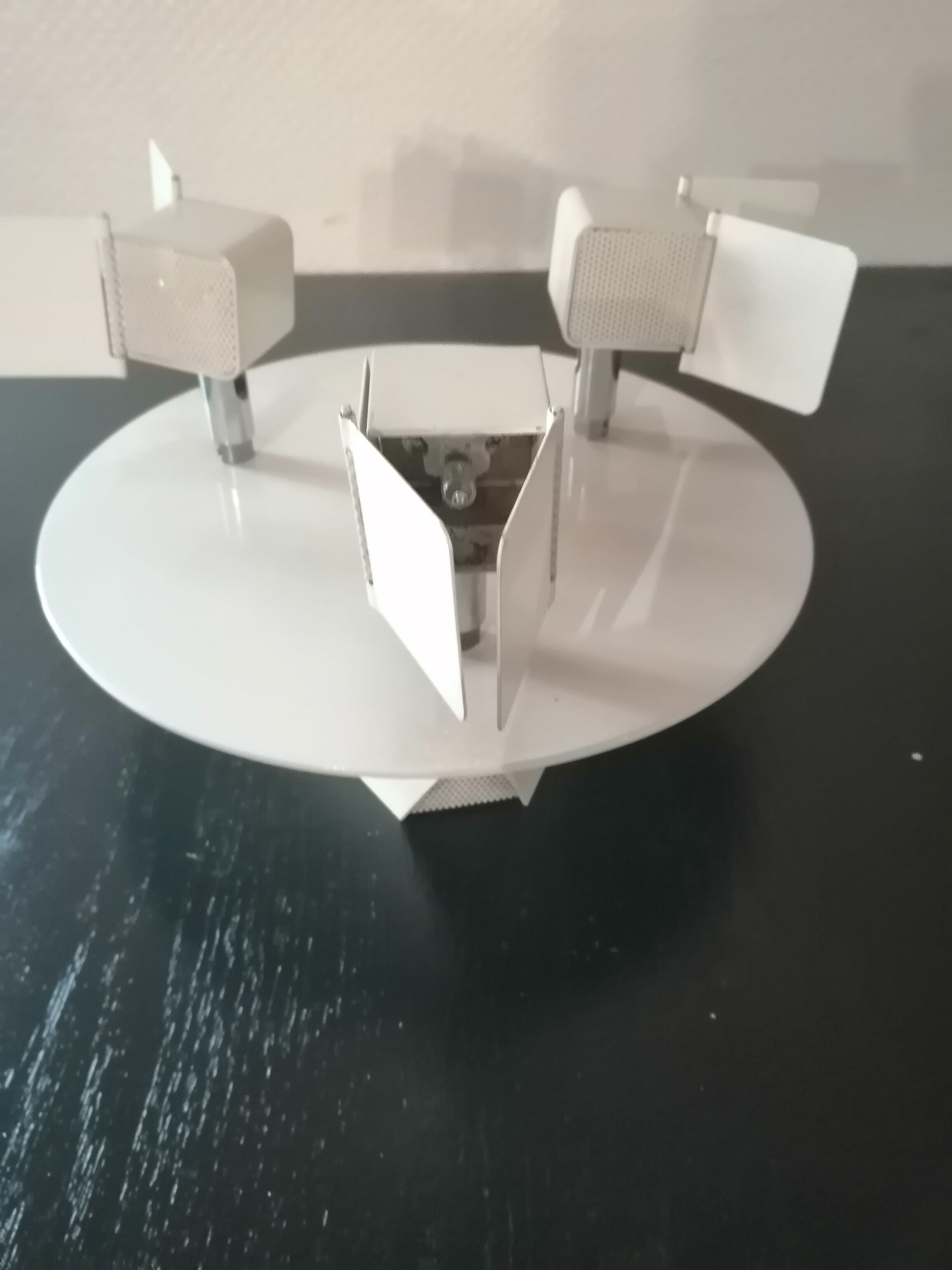 Ceiling lamp 3 adjustable metal lamps vintage 1980