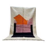 Tapis berbère beni ouraine fait main motifs colorés taille 140 x 260 cm