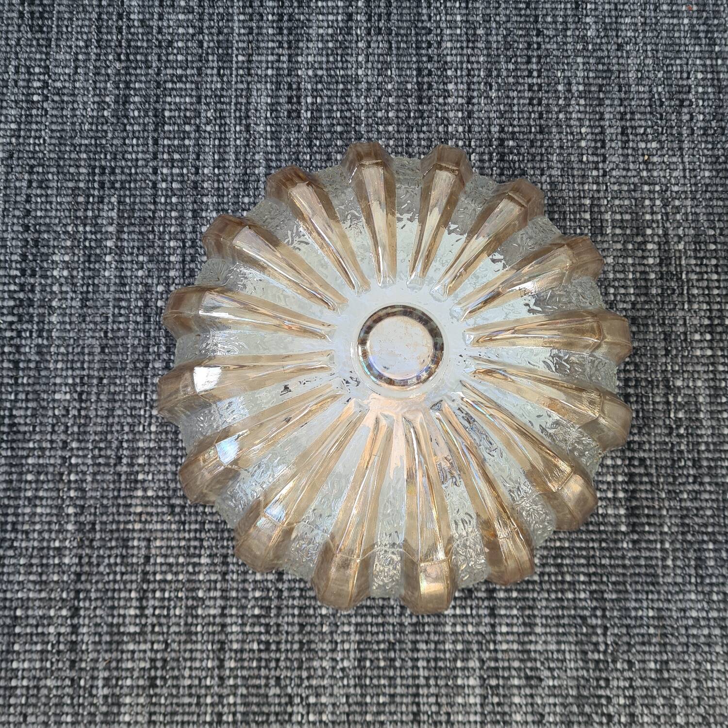 Old smoked glass ceiling light: vintage 1970