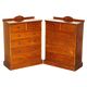 Paire de commodes vintage en acajou flammé