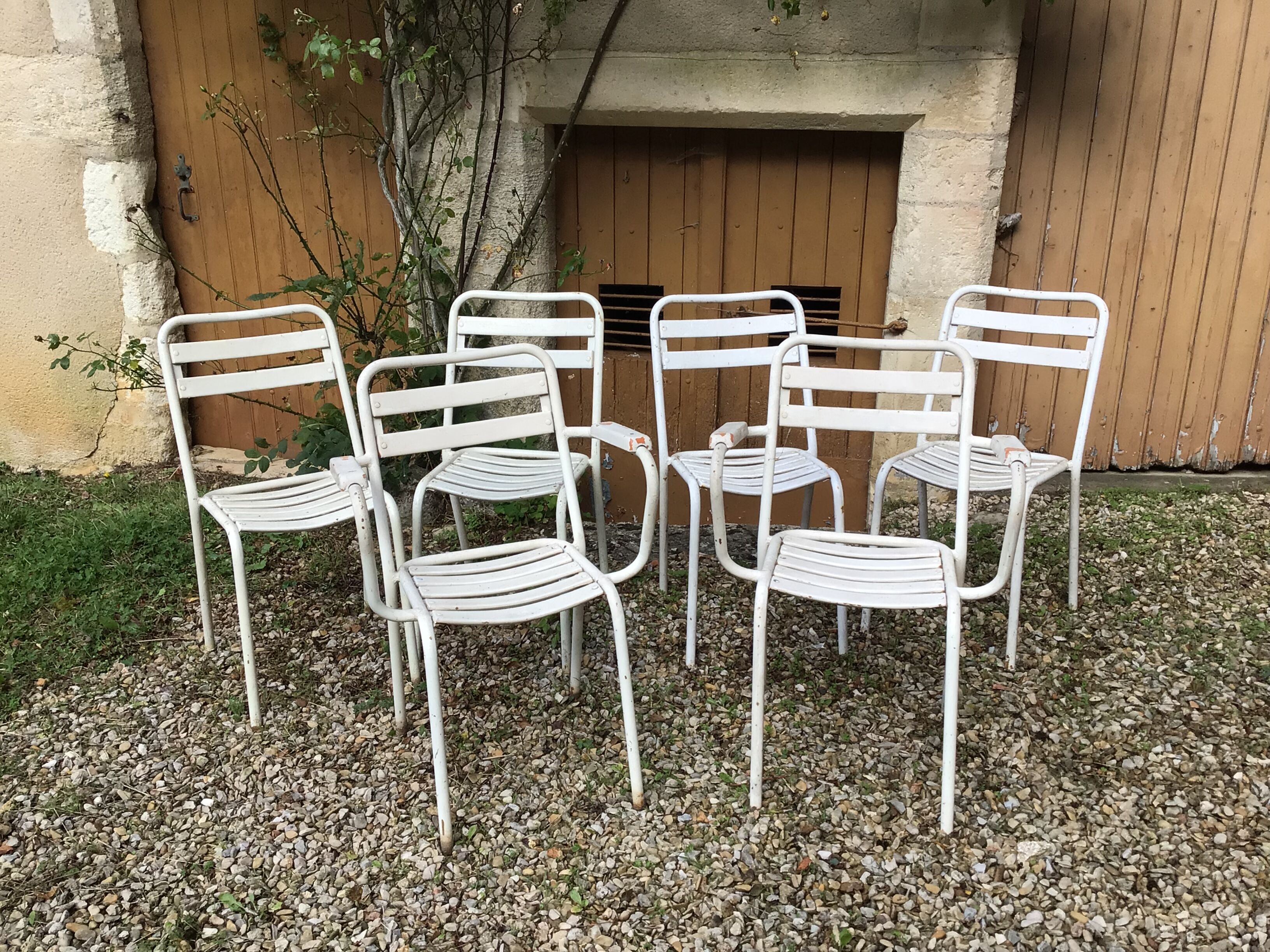 Ensemble de chaises et fauteuils de jardin Tolix 1950