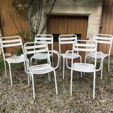 Set of chairs and garden armchairs Tolix 1950