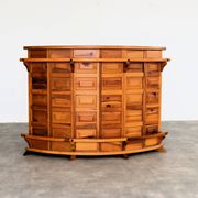 Bar brutaliste | tabourets de bar | années 1970 | pin