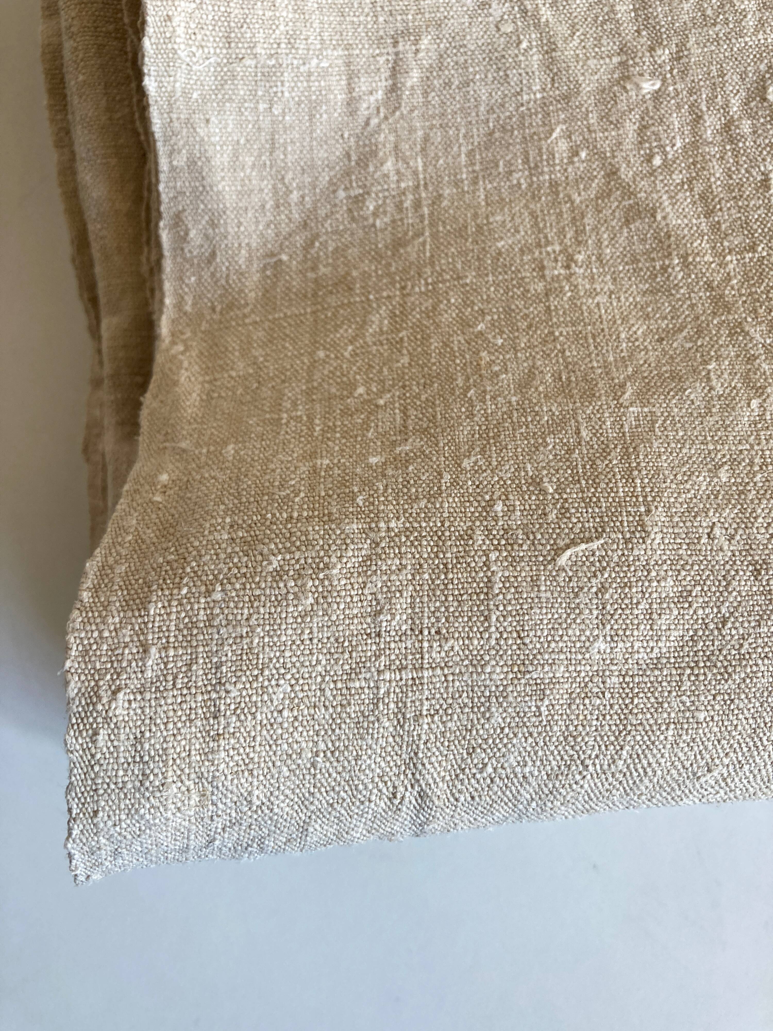 Raw hemp tablecloth 19th trousseau reserve 2m x 2m