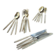 Set of silver-plated graphic cutlery for 6 people.