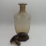 Smoked glass carafe with stopper