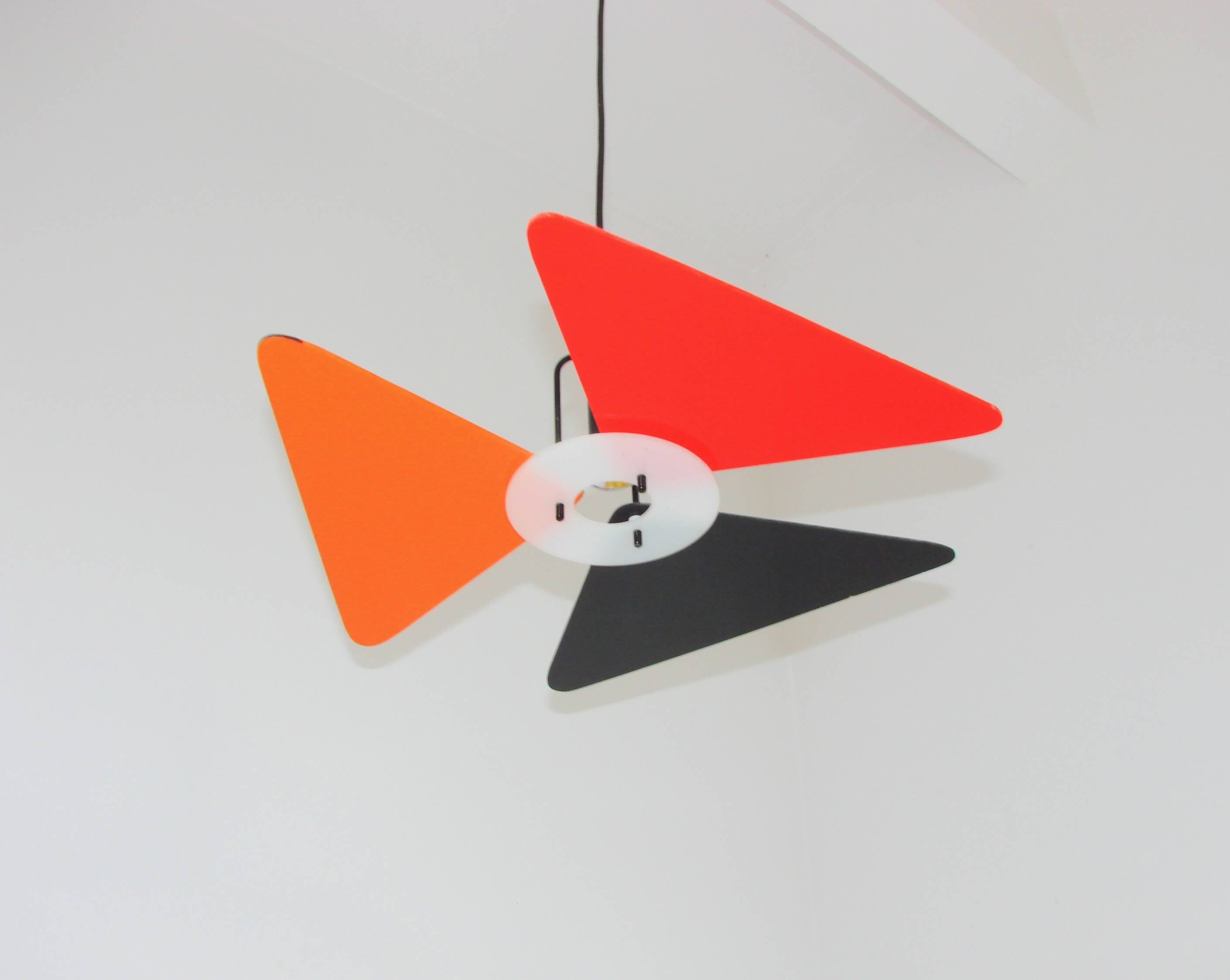 A colourful postmodern pendant light, 1990s.