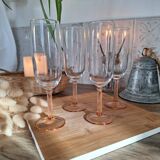 Vintage pink champagne flute Luminarc