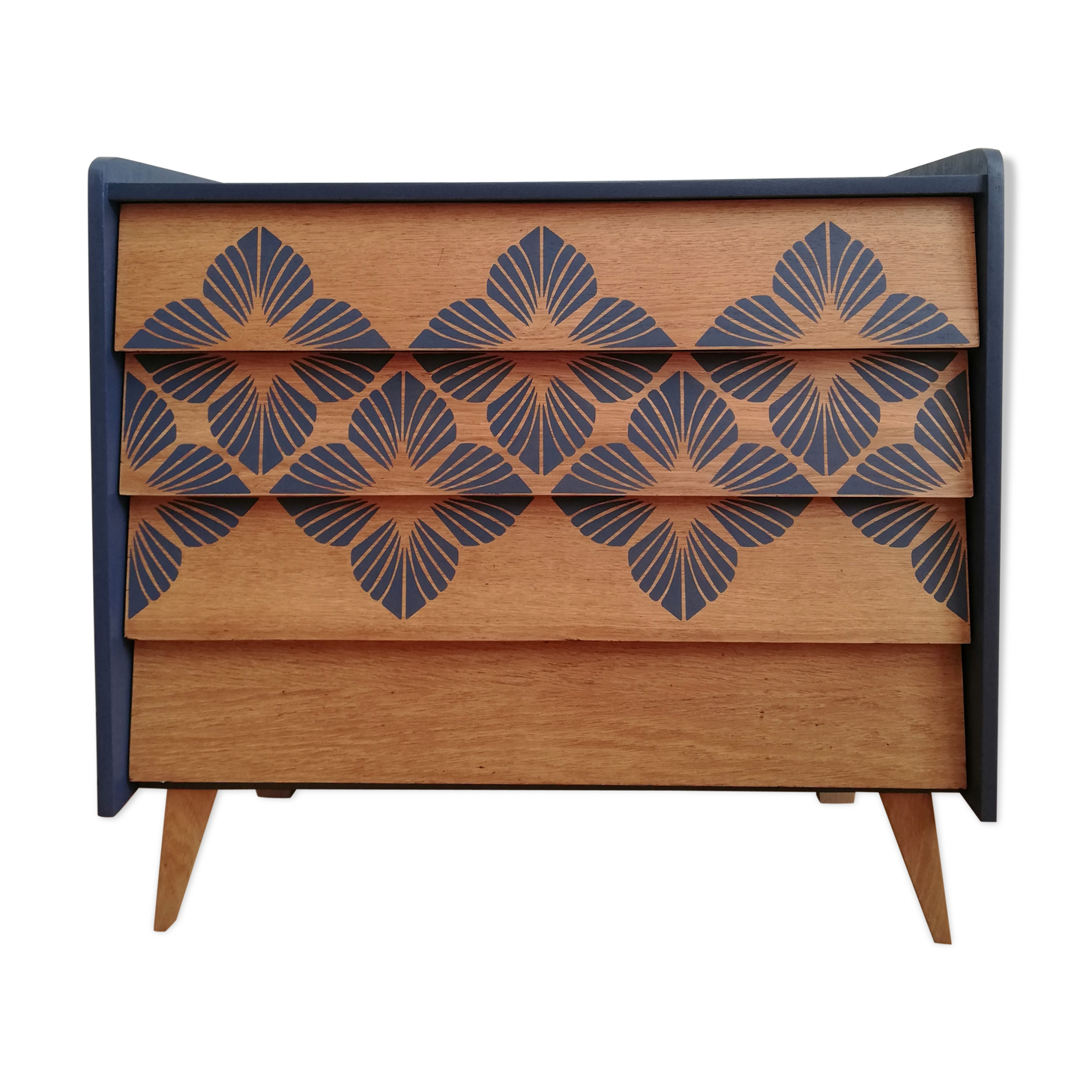 1960 Chest of drawers revisited in midnight blue