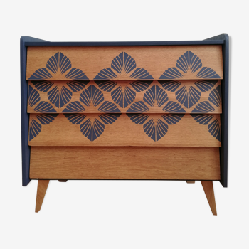 1960 Chest of drawers revisited in midnight blue