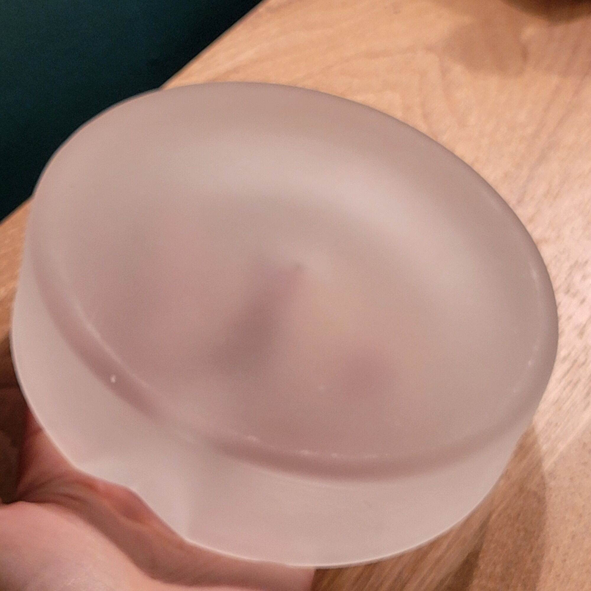 Empty ashtray pocket modernist design in satin molded pressed glass