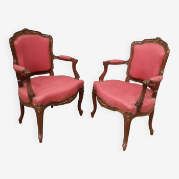 Pair of Louis XV style armchairs