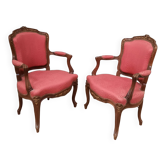 Pair of Louis XV style armchairs