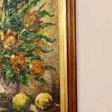 Swedish Mid-Century Oil On CanvasPainting" Floral Still Life " by  Lars DraabyeK --Vintage & Framed