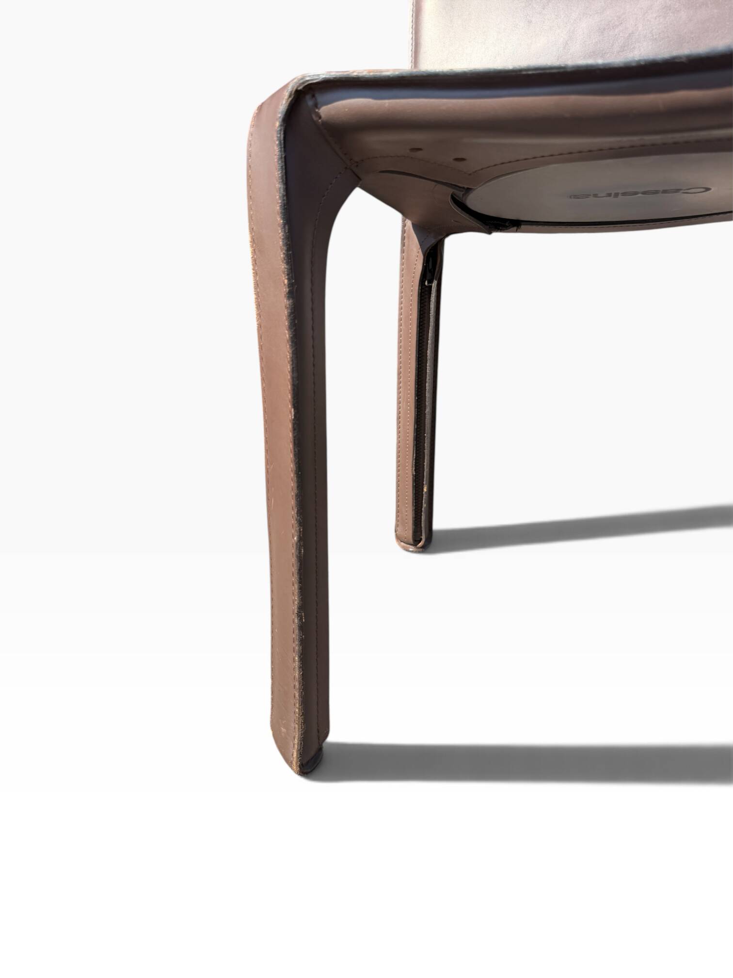 CAB 412 chair by Mario Bellini, Cassina, vintage brown saddle leather.
