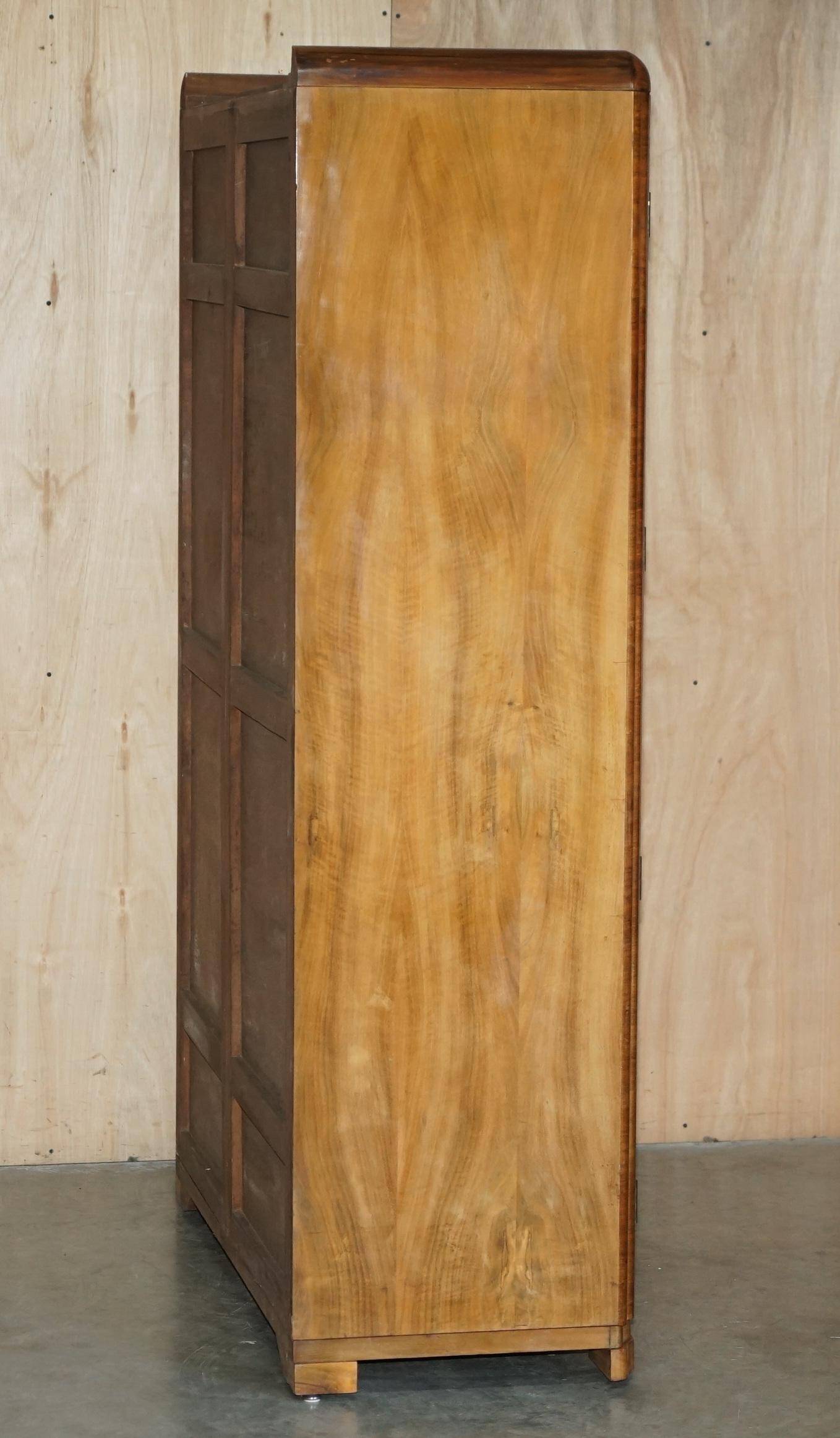Double Art Deco wardrobe in satin walnut circa 1930