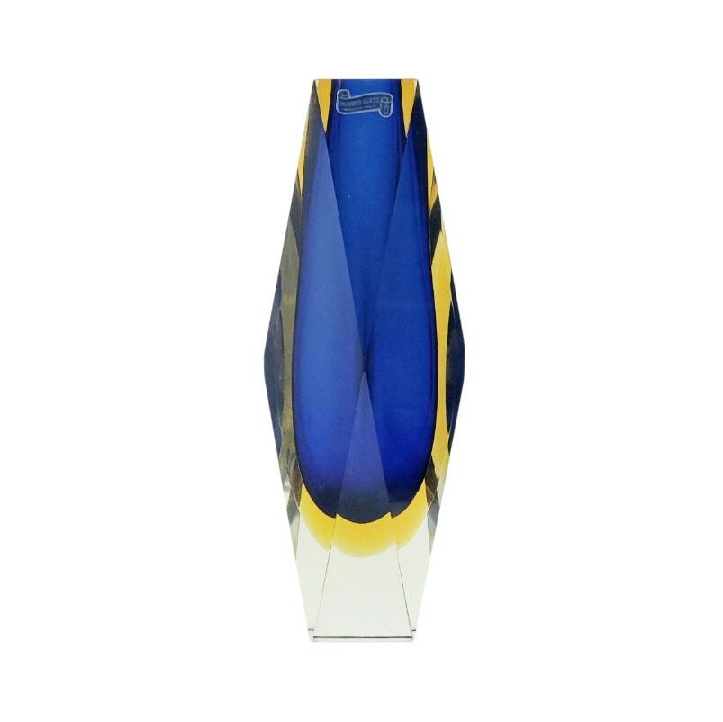 Mid-Century Sommerso Murano Glass Vase - F.Poli for Mandruzzato, Italy, 70s