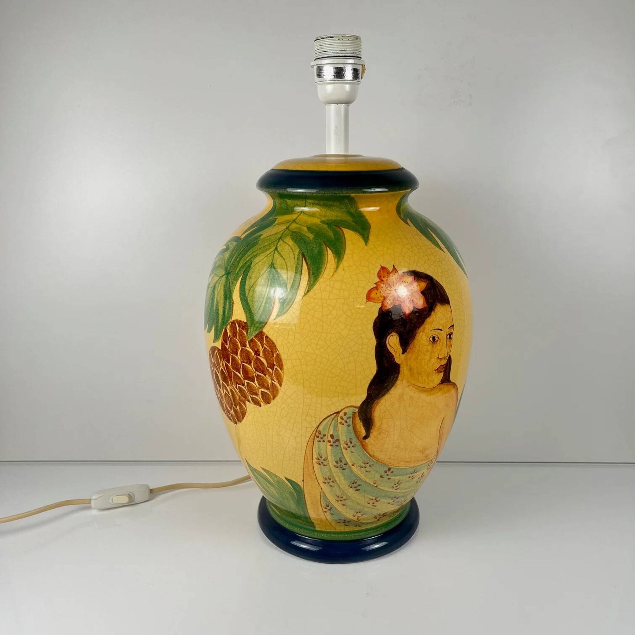 Large ceramic table lamp signed L. Drimmer – 1950s/60s