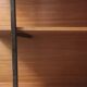 wall-mounted bookcase in wood and black metal, Scandinavian design 1970