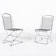 Set of 4 Vintage Architectural steel wire chairs, Italy