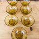 Lot of 7 yellow cups with footing in Star 50s . Art deco