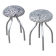 Lot de 2 tabourets champignon vintage DESIGN en métal chromé et assise velours Léopard