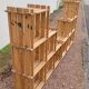 Pair of vintage pine "staircase" bookcase shelves - 1970s