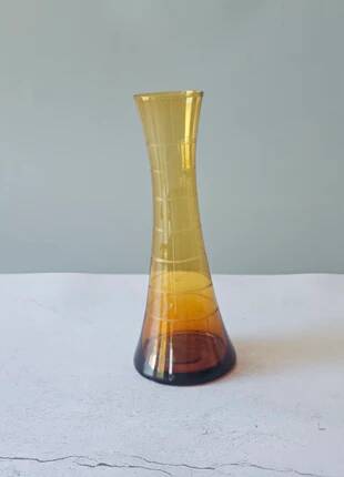 Petit vase soliflore vintage verre ambre