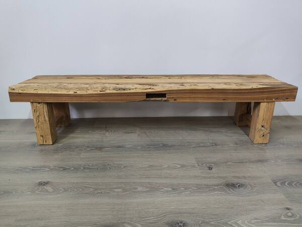 Banc en bois brut ancien