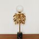 Gilded  italian Hollywood Regency bay leaf table lamp by Sergio Terzani