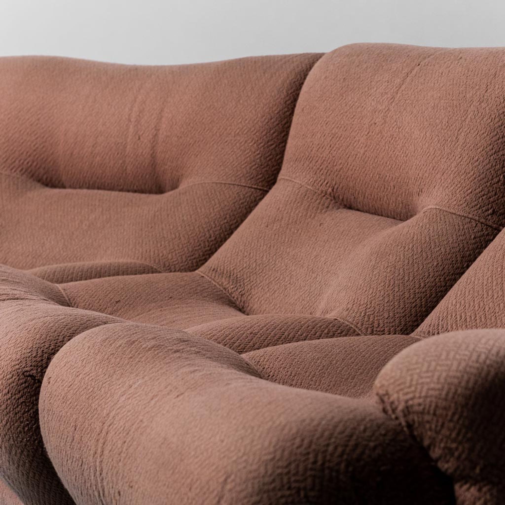 Canapé 7 modules tissu marron Rezia