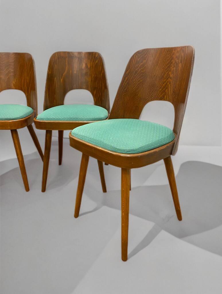 Set of 4 TON515 chairs by Oswald Haerdtl, Czech vintage 1960s