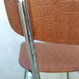 Set of 2 kitchen chairs in imitation leather from the 60s and 70s