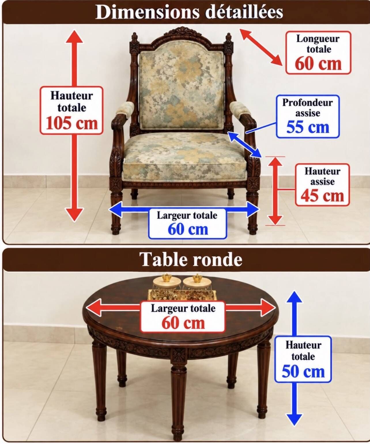 Set of handcrafted Pakistani furniture from Chiniot - Carved solid wood