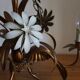 3-light flower bouquet chandelier in gilded bronze painted metal