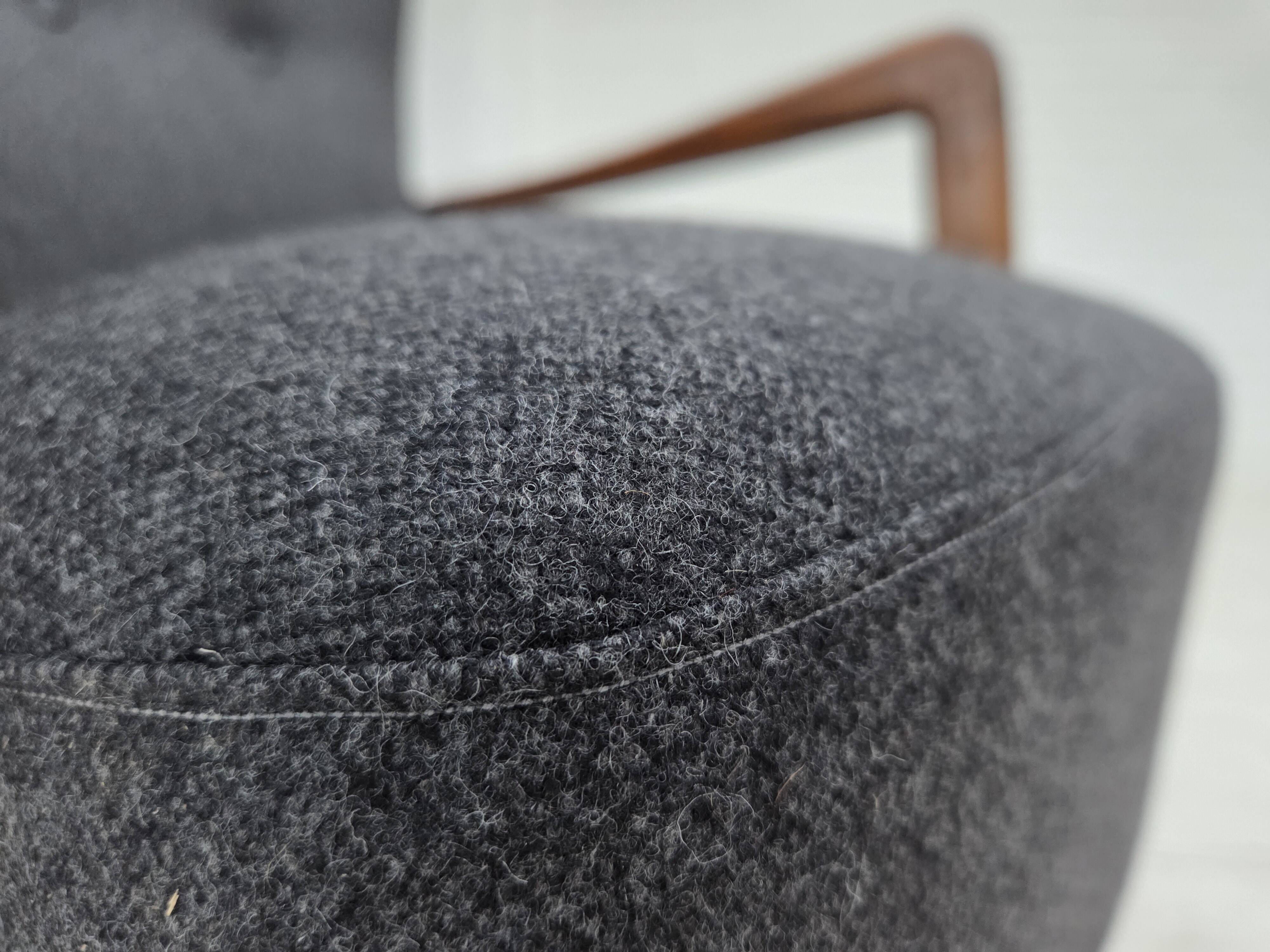 1960s, Danish armchair by Fritz Hansen model 8000/8020, furniture wool.