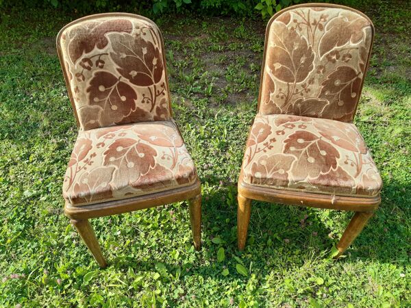 paire De Fauteuils , paire De chaises Et Banquette Art Deco