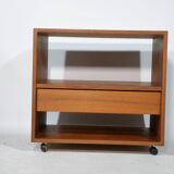 Teak Rolling Cabinet 1960s Chest of Drawers