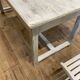 Farmhouse table 6 people white patinated in rectangular solid oak