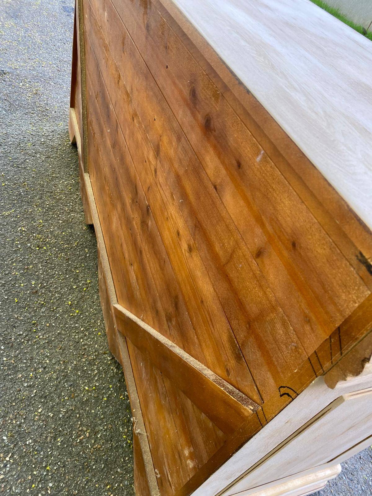 Louis Philippe rustic buffet, vintage, renovated in solid wood, 185cm.