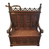 Neo-Gothic chest bench from the late 19th century
