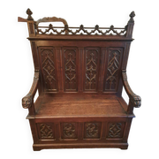 Neo-Gothic chest bench from the late 19th century