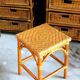 Rattan and wicker stool, vintage bedside table year 70