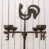 Wrought iron lamp, weather vane, Marolles workshop, Jean Touret